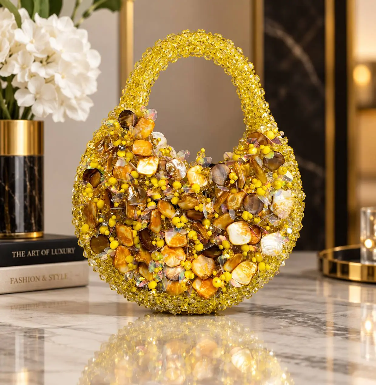 Golden handcrafted Natcha statement bag